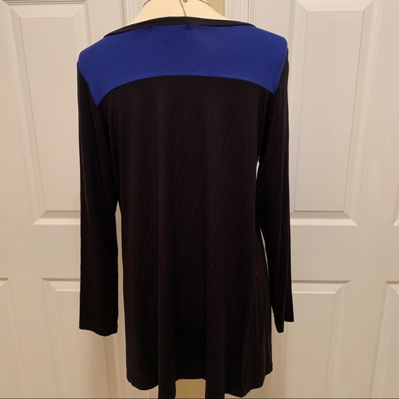 Comfy USA Black/Blue Tunic with Zipper Detail - Picture 2 of 6